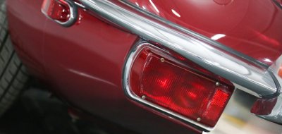 Jaguar E-Type 1972 rear closeup view
